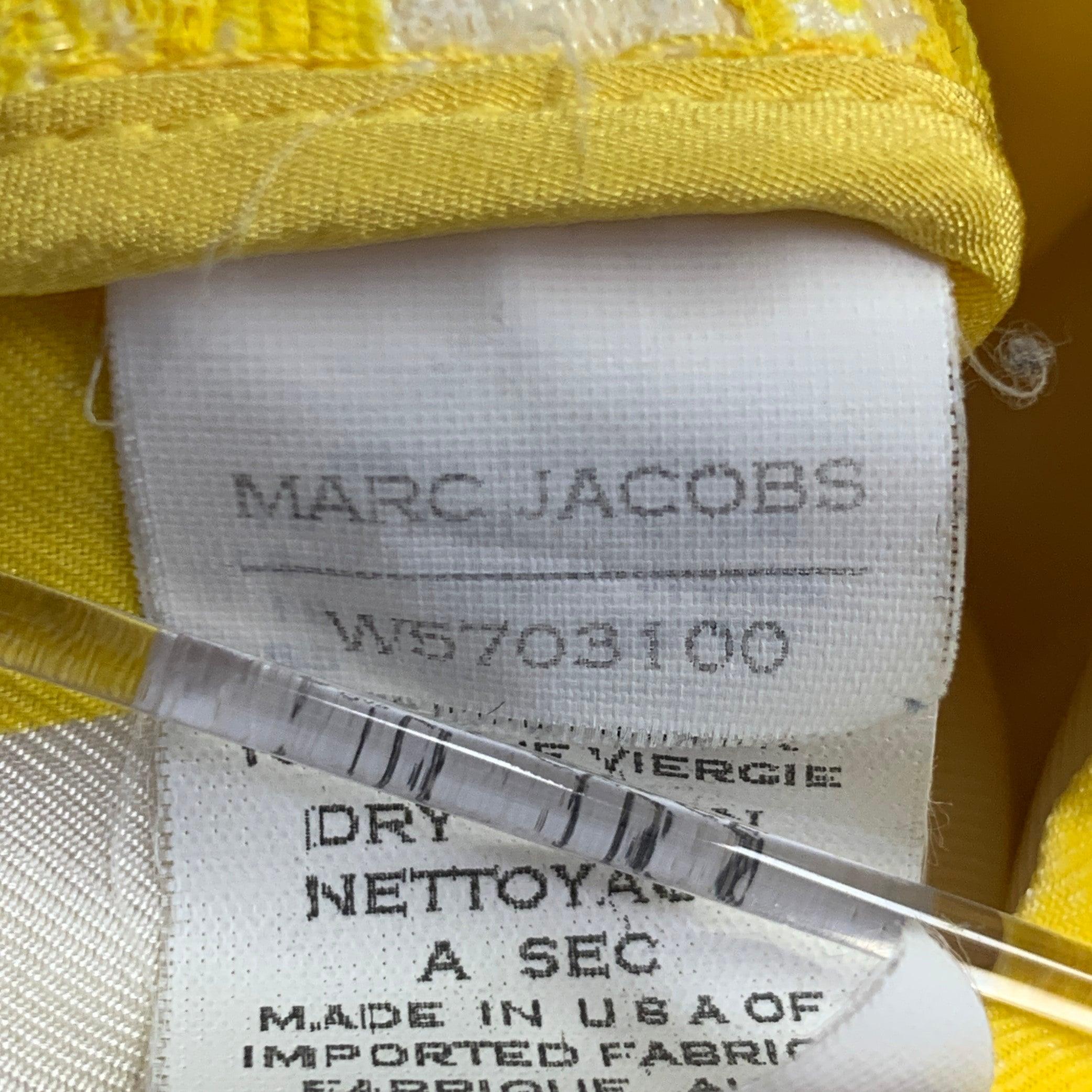 MARC JACOBS Size 2 Yellow White Boucle Stripe Two Pockets Mini Skirt For Sale 2