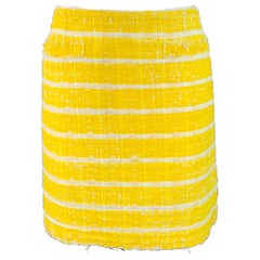 MARC JACOBS Size 2 Yellow White Boucle Stripe Two Pockets Mini Skirt