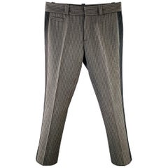MARC JACOBS Größe 34 Schwarz Grau Gestreift Schurwolle Gerade Anzughose