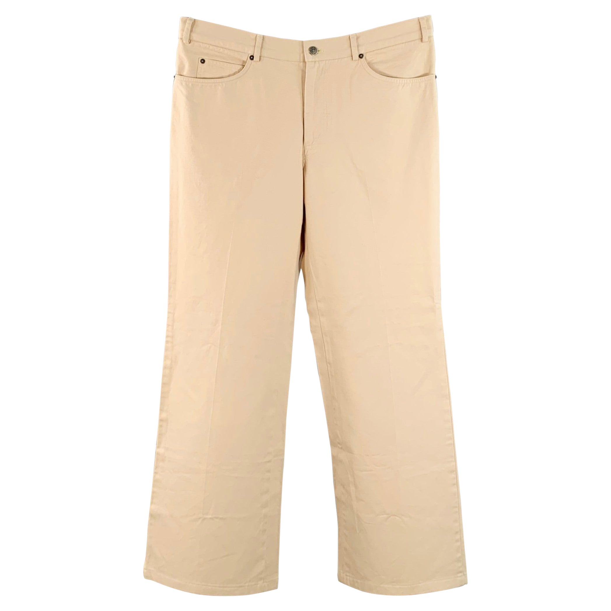 MARC JACOBS Size 34 Cream Cotton Twill Straight Zip Fly Casual Pants