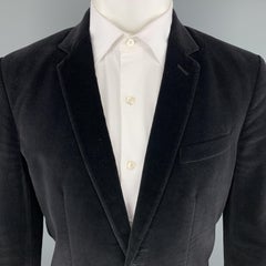 MARC JACOBS Size 36 Black Cotton Velvet Notch Lapel Sport Coat