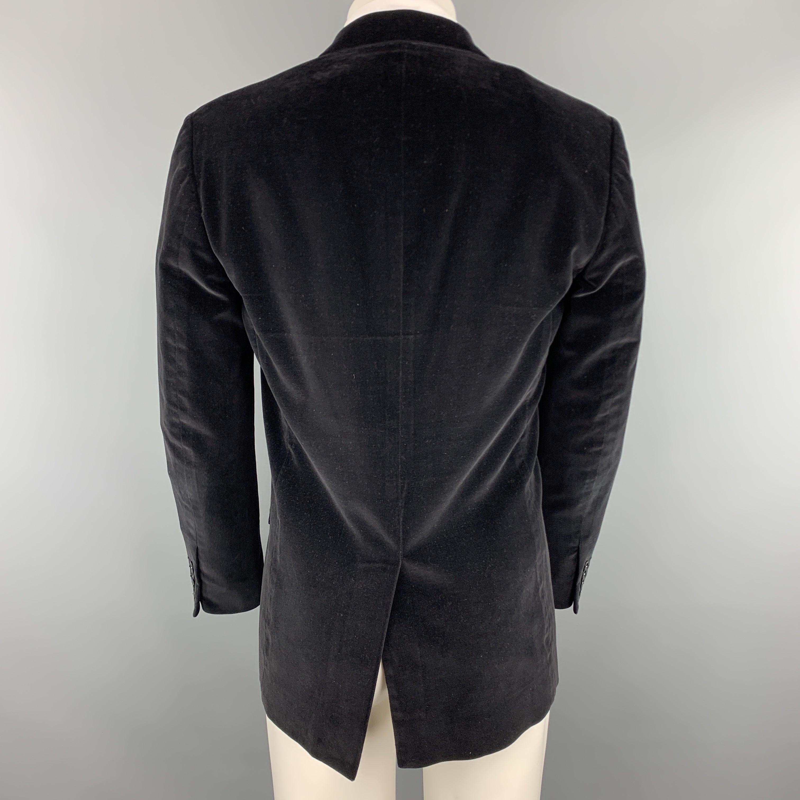 Men's MARC JACOBS Size 36 Black Cotton Velvet Notch Lapel Sport Coat For Sale