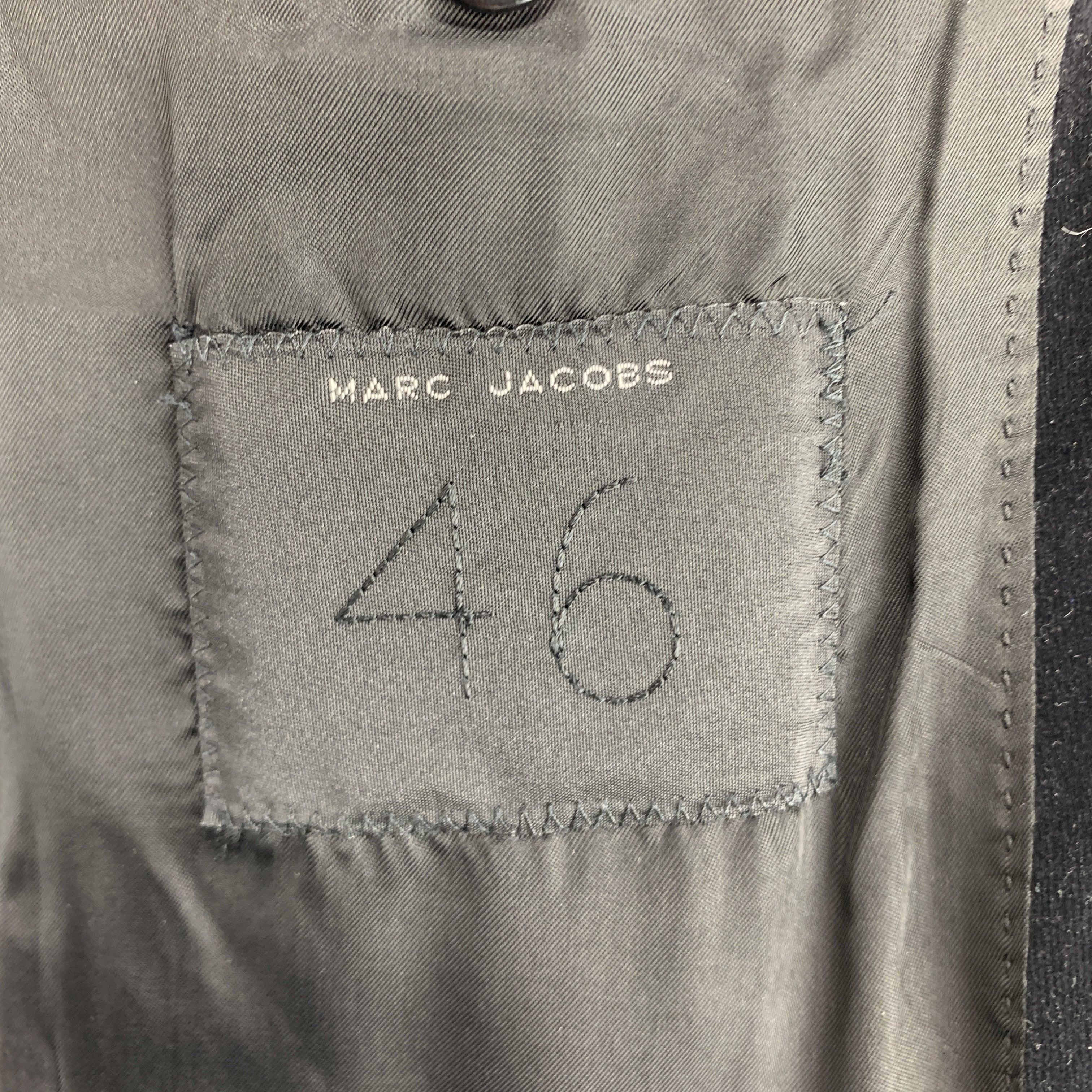 MARC JACOBS Size 36 Black Cotton Velvet Notch Lapel Sport Coat For Sale 1