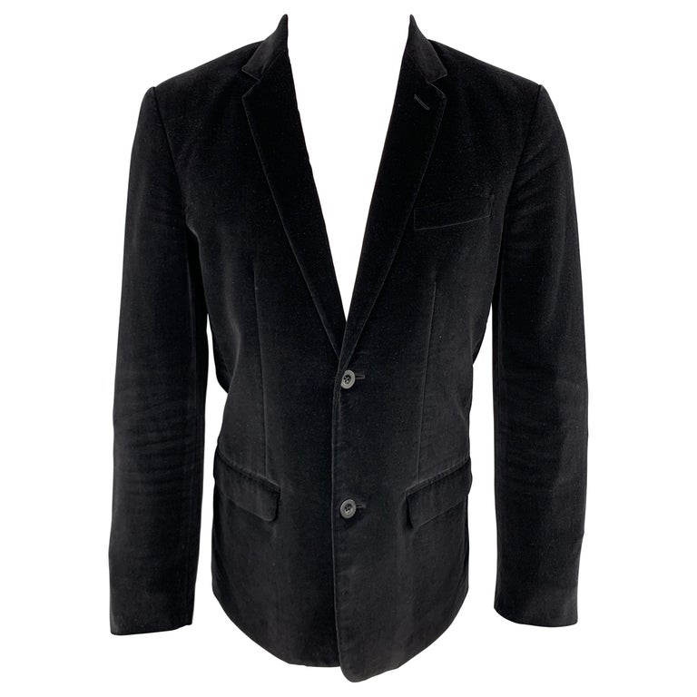 MARC JACOBS Size 36 Black Cotton Velvet Notch Lapel Sport Coat For Sale ...