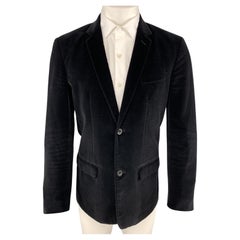 MARC JACOBS Size 36 Black Cotton Velvet Notch Lapel Sport Coat