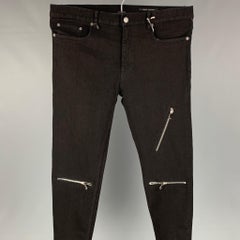MARC JACOBS Größe 36 Schwarz Baumwolle Zip Fly Slim Jeans