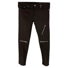 MARC JACOBS Jeans slim con zip in cotone nero taglia 36