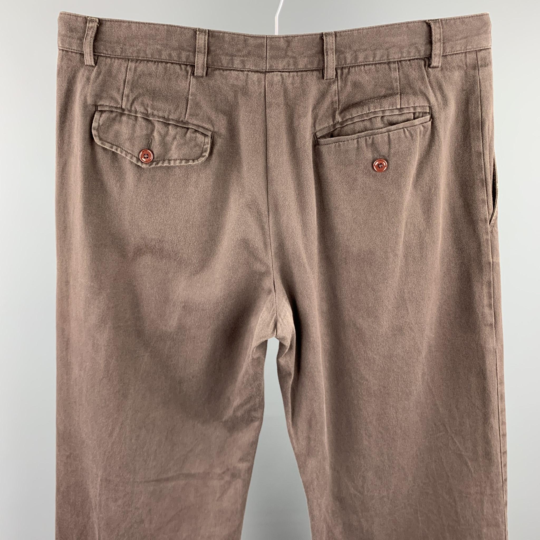 Men's MARC JACOBS Size 36 Brown Cotton Wide Leg Dress Pants