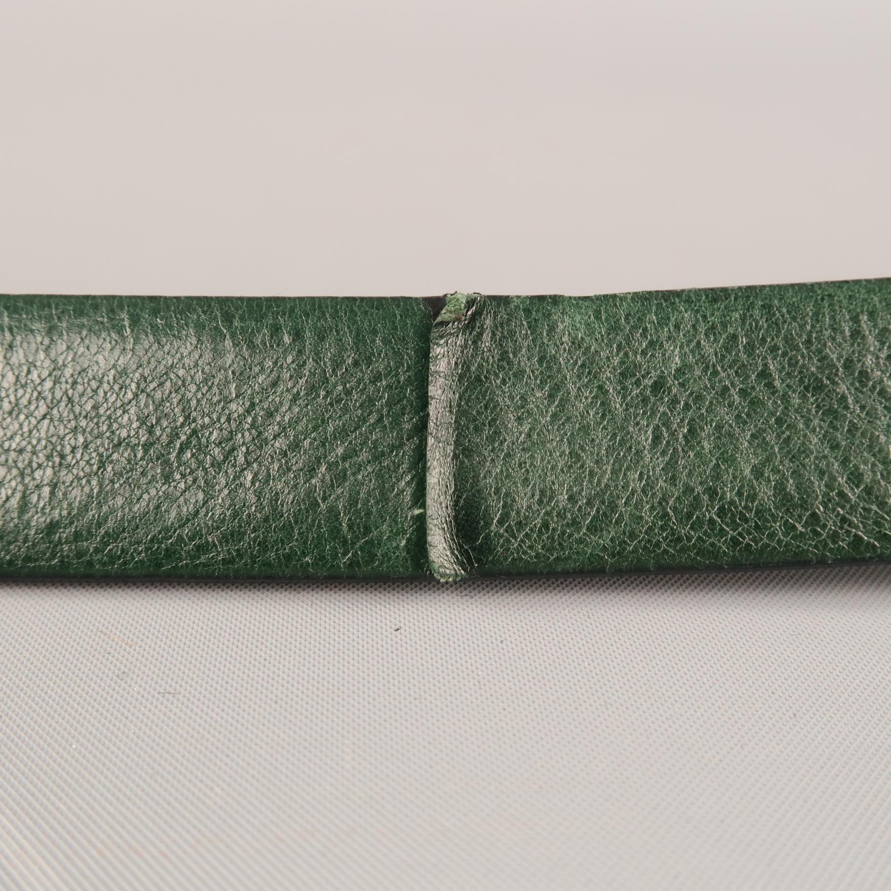 MARC JACOBS Size 36 Forest Green Leather Belt 6