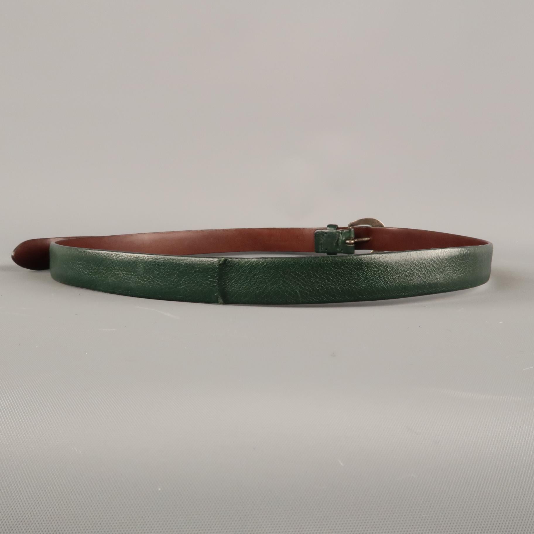 MARC JACOBS Size 36 Forest Green Leather Belt 1