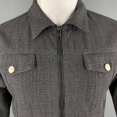 MARC JACOBS Taglia 36 Giacca Trucker Glenplaid Yack Zip Grigia
