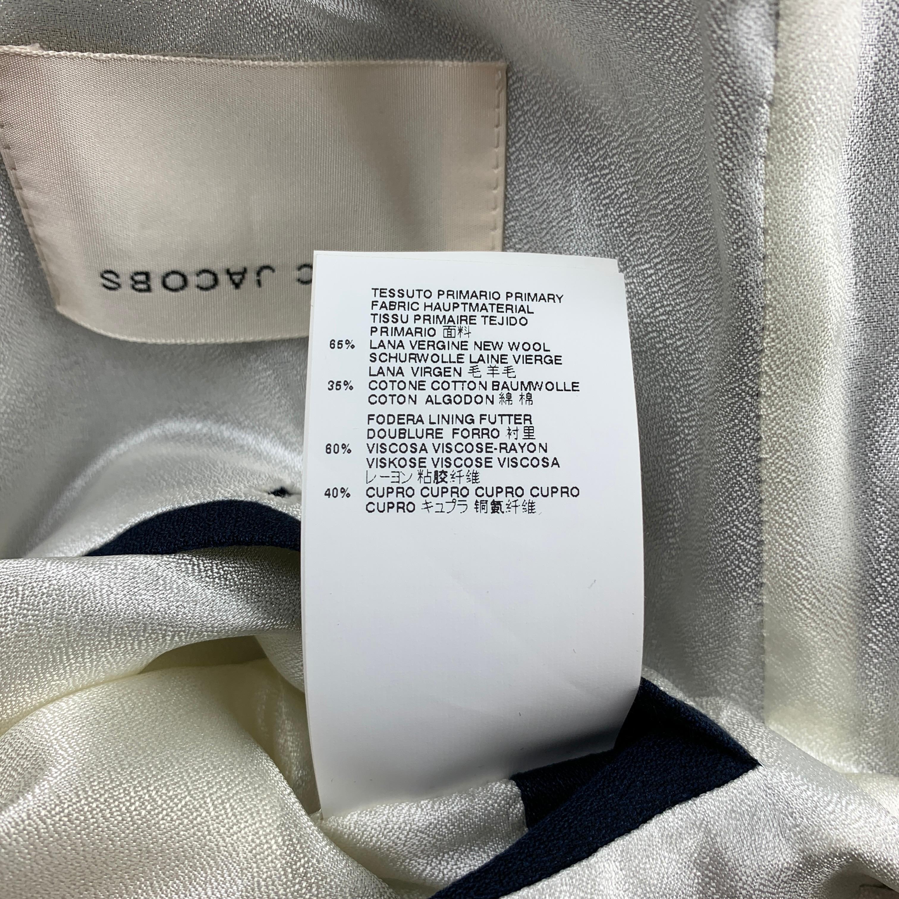 MARC JACOBS Size 36 Navy Wool / Cotton Notch Lapel Coat 3