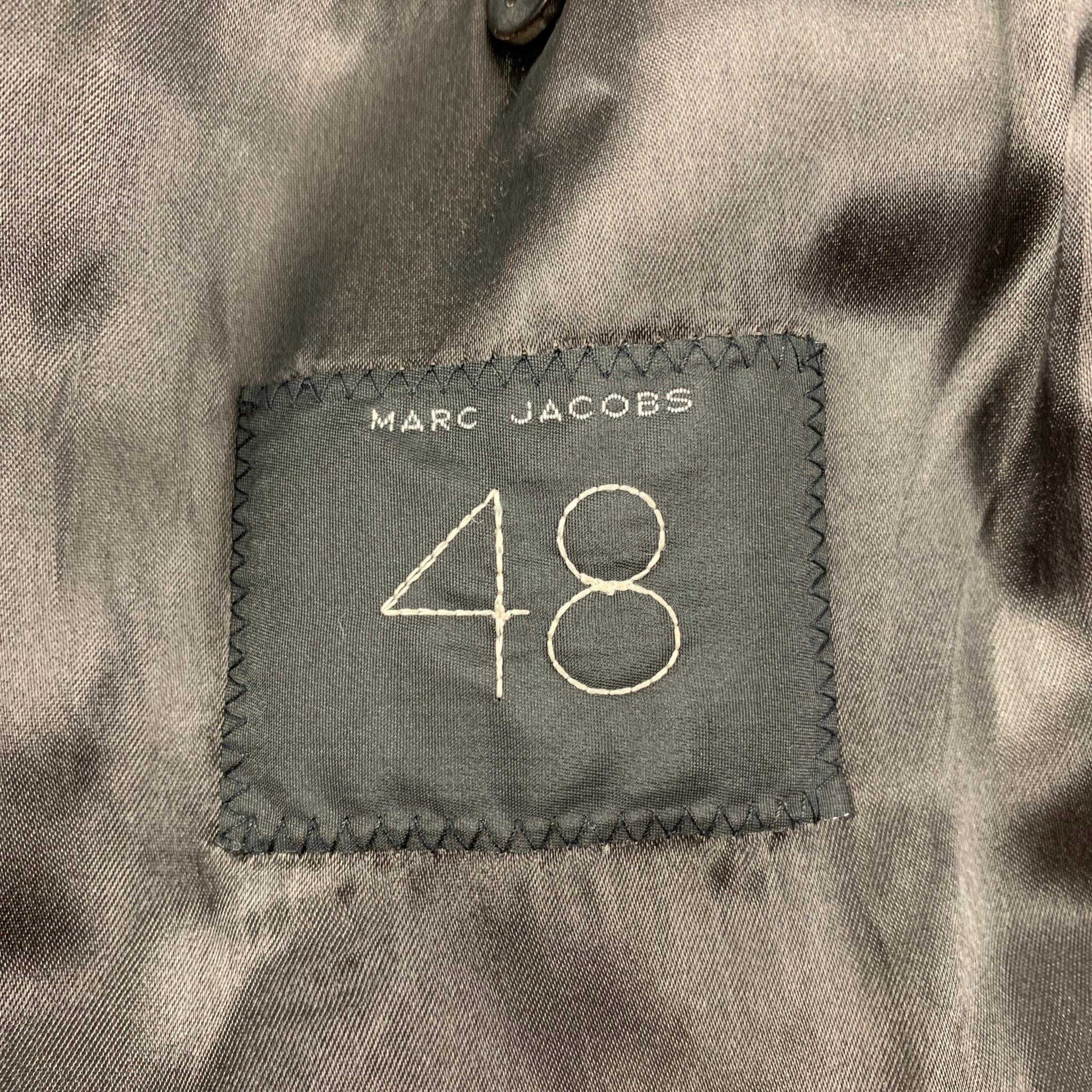 MARC JACOBS Size 38 Black Coated Cotton Blend Buttoned Coat 2