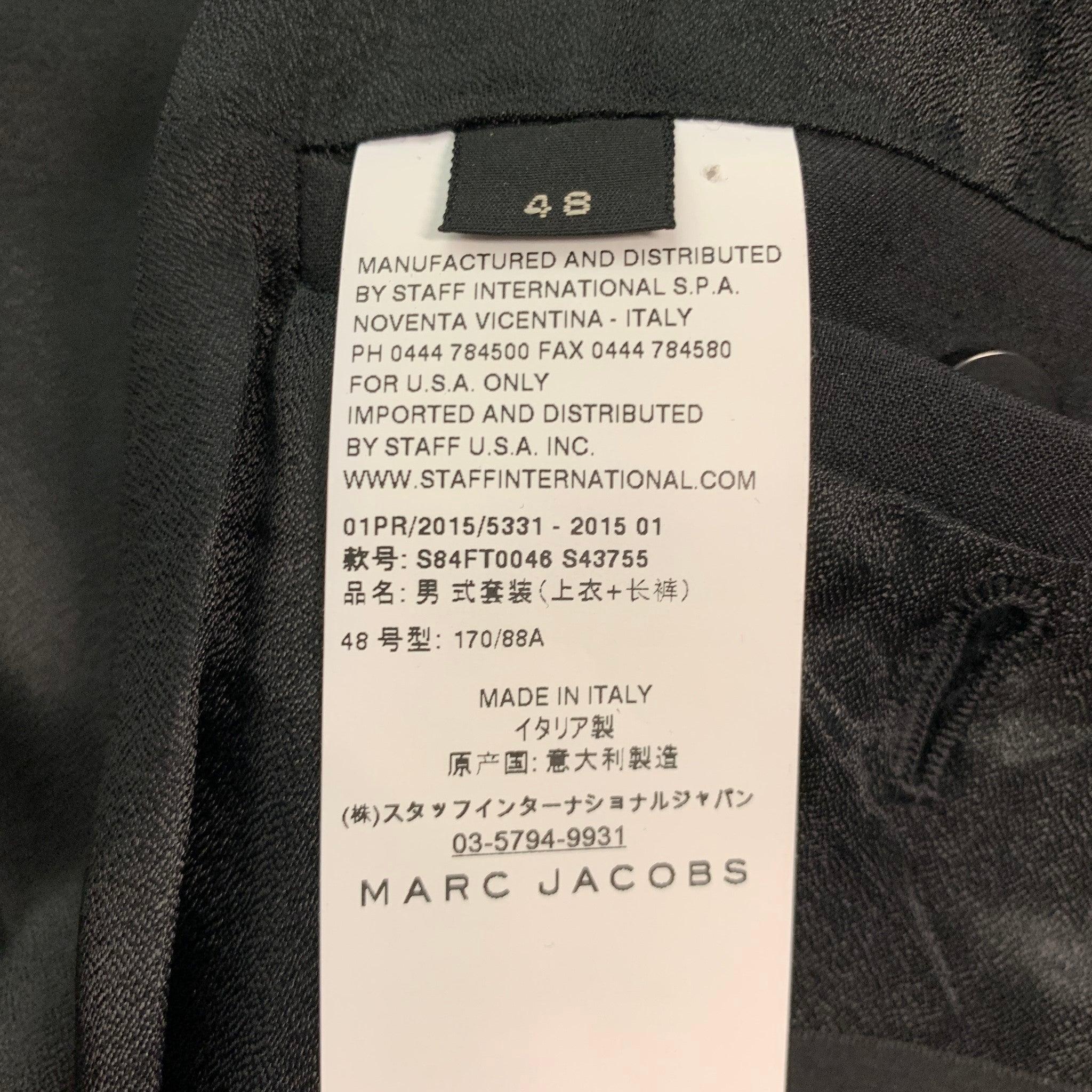 MARC JACOBS Size 38 Black Wool Polyester Tuxedo Sport Coat For Sale 6