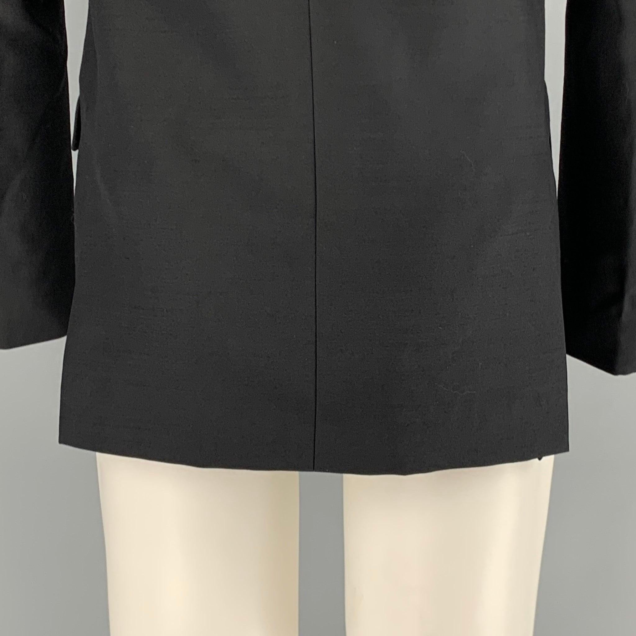 Men's MARC JACOBS Size 38 Black Wool Polyester Tuxedo Sport Coat For Sale