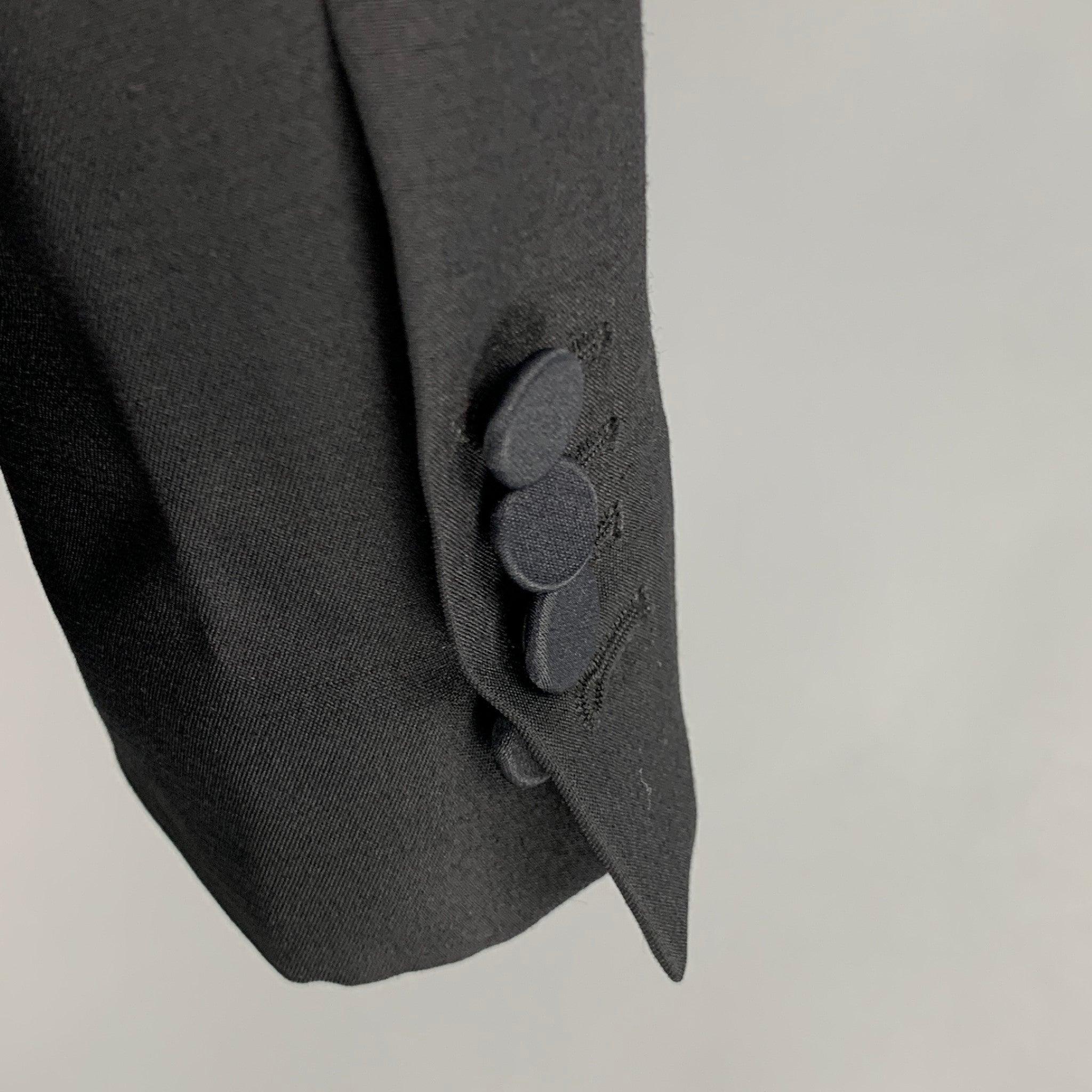 MARC JACOBS Size 38 Black Wool Polyester Tuxedo Sport Coat For Sale 1