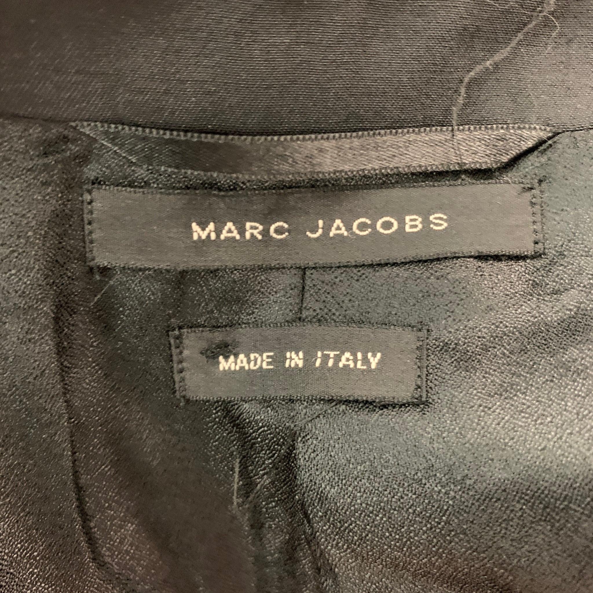 MARC JACOBS Size 38 Black Wool Polyester Tuxedo Sport Coat For Sale 4