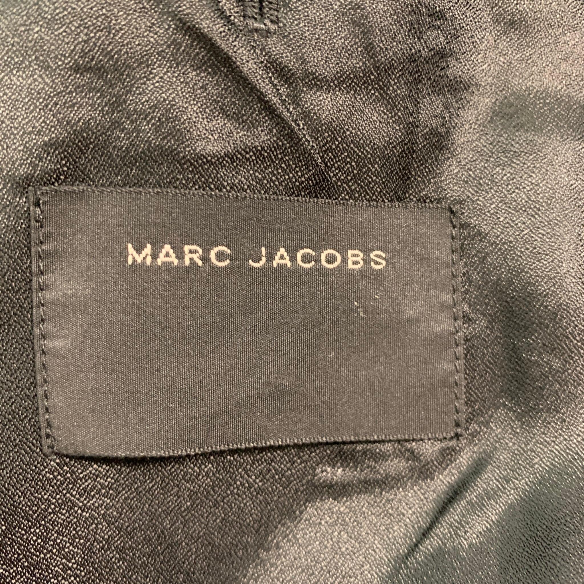 MARC JACOBS Size 38 Black Wool Polyester Tuxedo Sport Coat For Sale 5