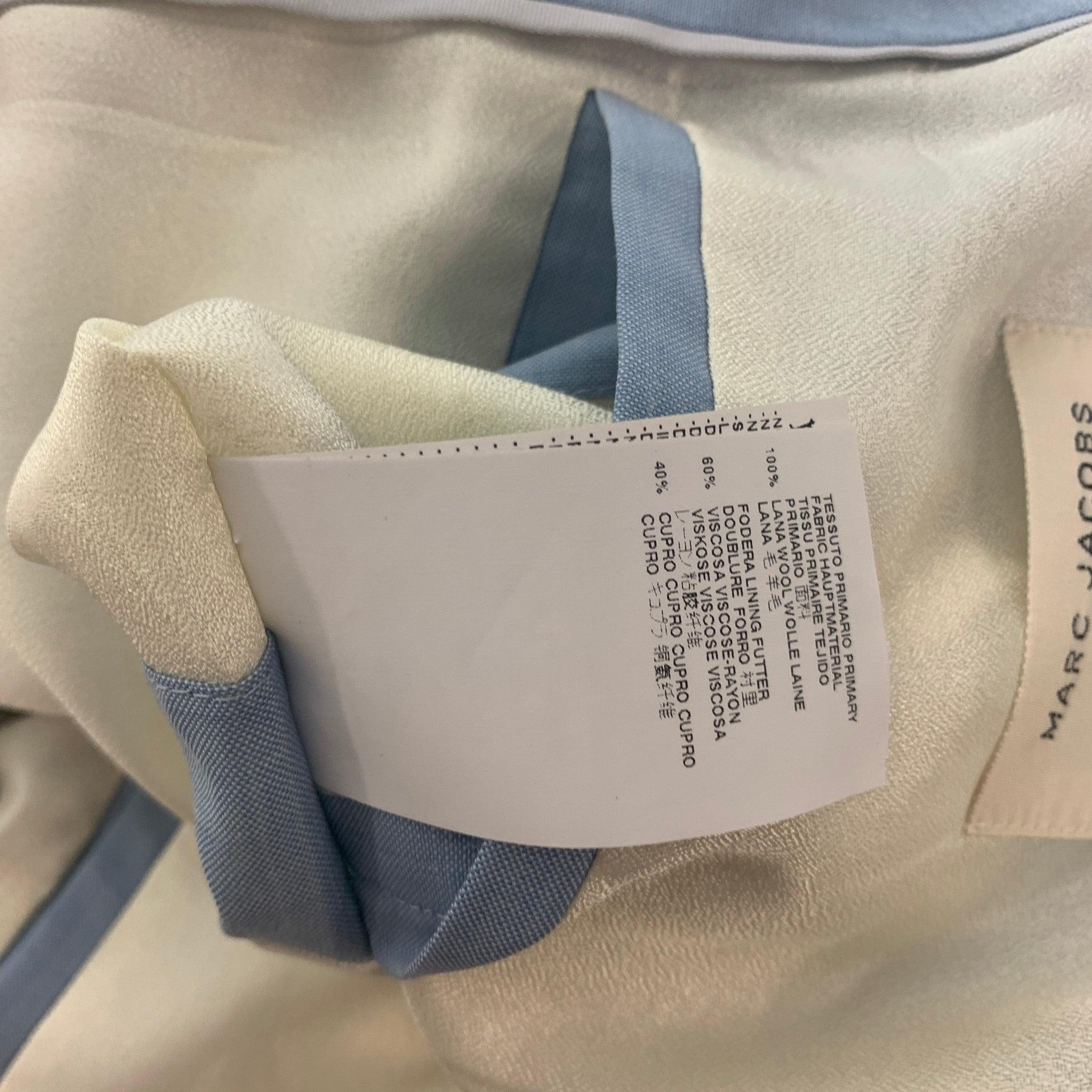 MARC JACOBS Size 38 Blue Light Blue Wool Notch Lapel Suit For Sale 3