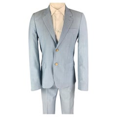 MARC JACOBS Size 38 Blue Light Blue Wool Notch Lapel Suit
