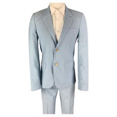 MARC JACOBS Size 38 Blue Light Blue Wool Notch Lapel Suit