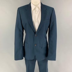MARC JACOBS - Costume en laine bleue à revers en mohair, taille 38