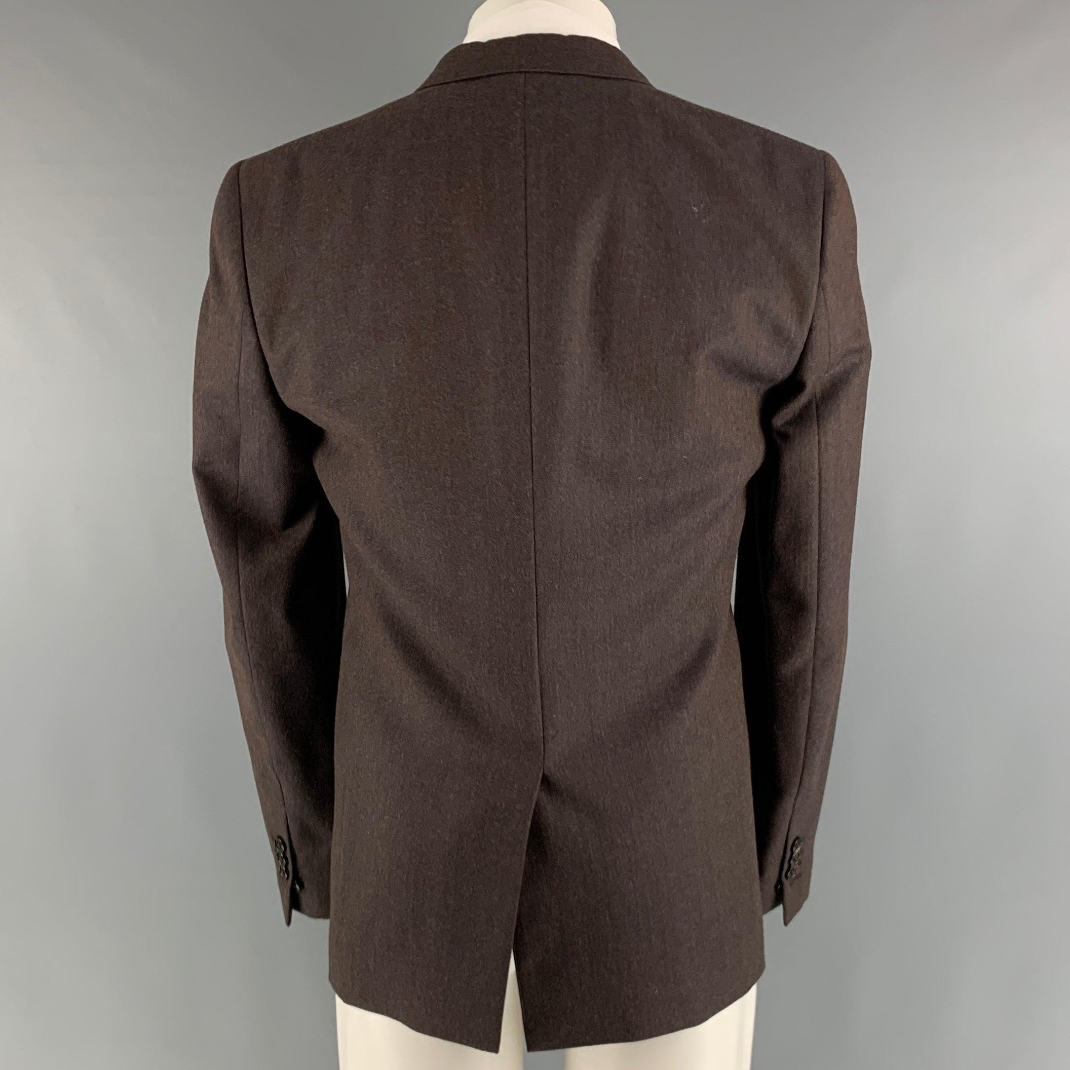 MARC JACOBS Size 38 Brown Solid Wool Notch Lapel Sport Coat In Good Condition For Sale In San Francisco, CA