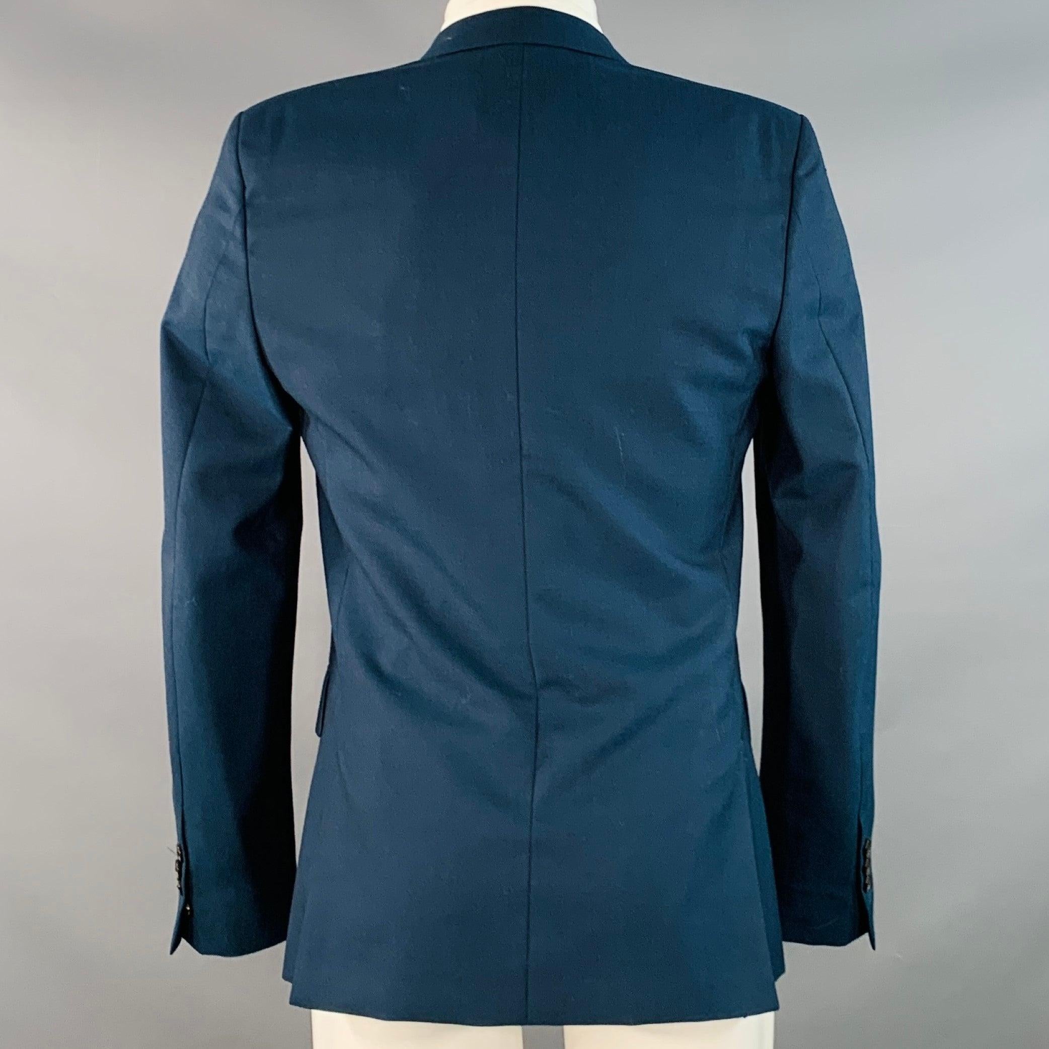 Noir MARC JACOBS Taille 38 Manteau de sport en laine marine à revers échancré en vente