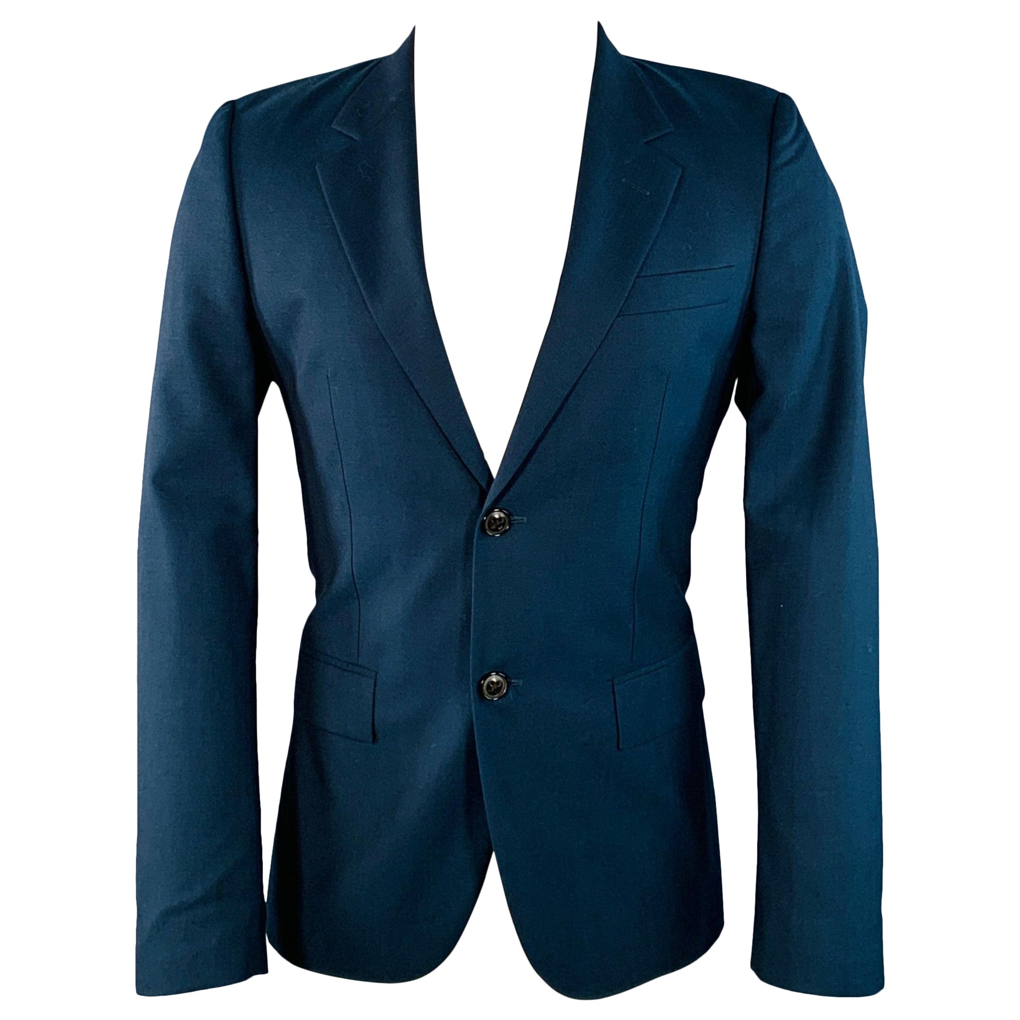 MARC JACOBS Taille 38 Manteau de sport en laine marine à revers échancré
