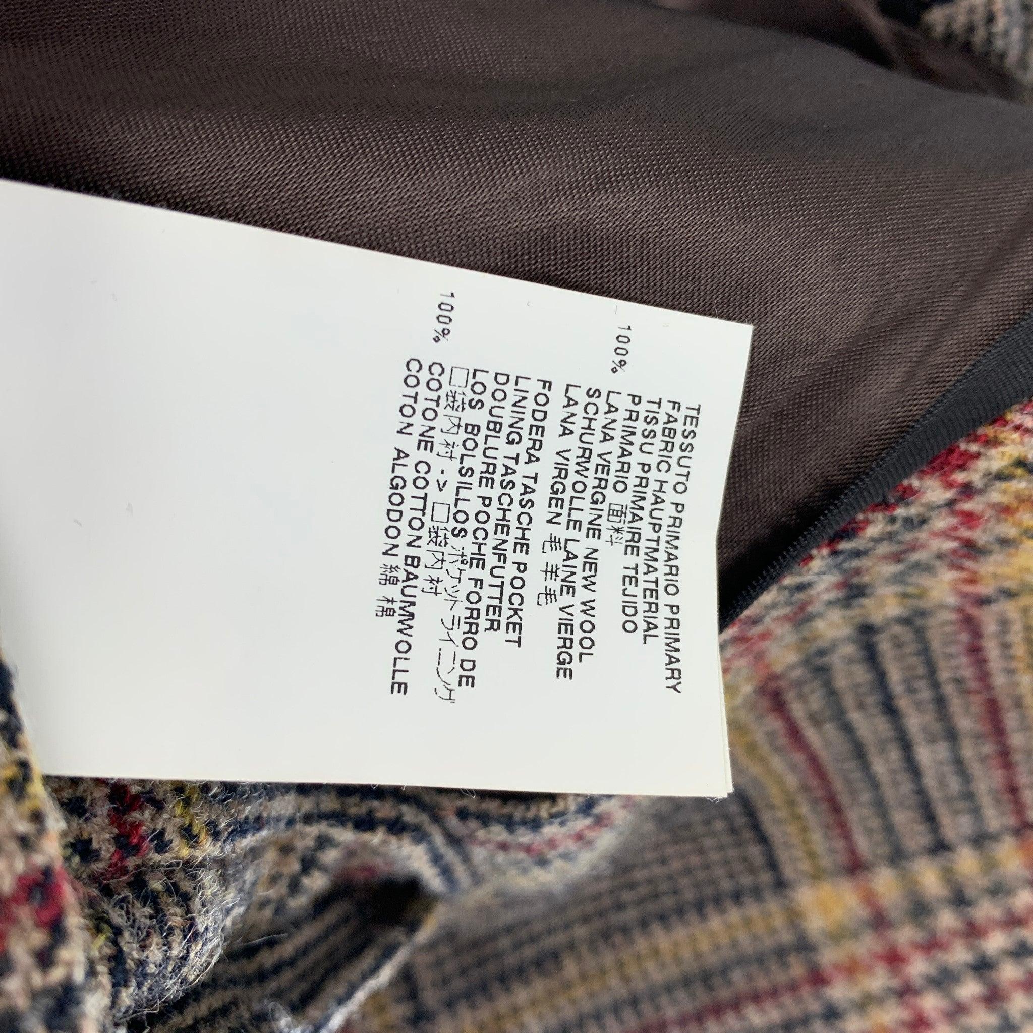 MARC JACOBS Size 38 Tan Plaid Wool Buttoned Coat For Sale 3
