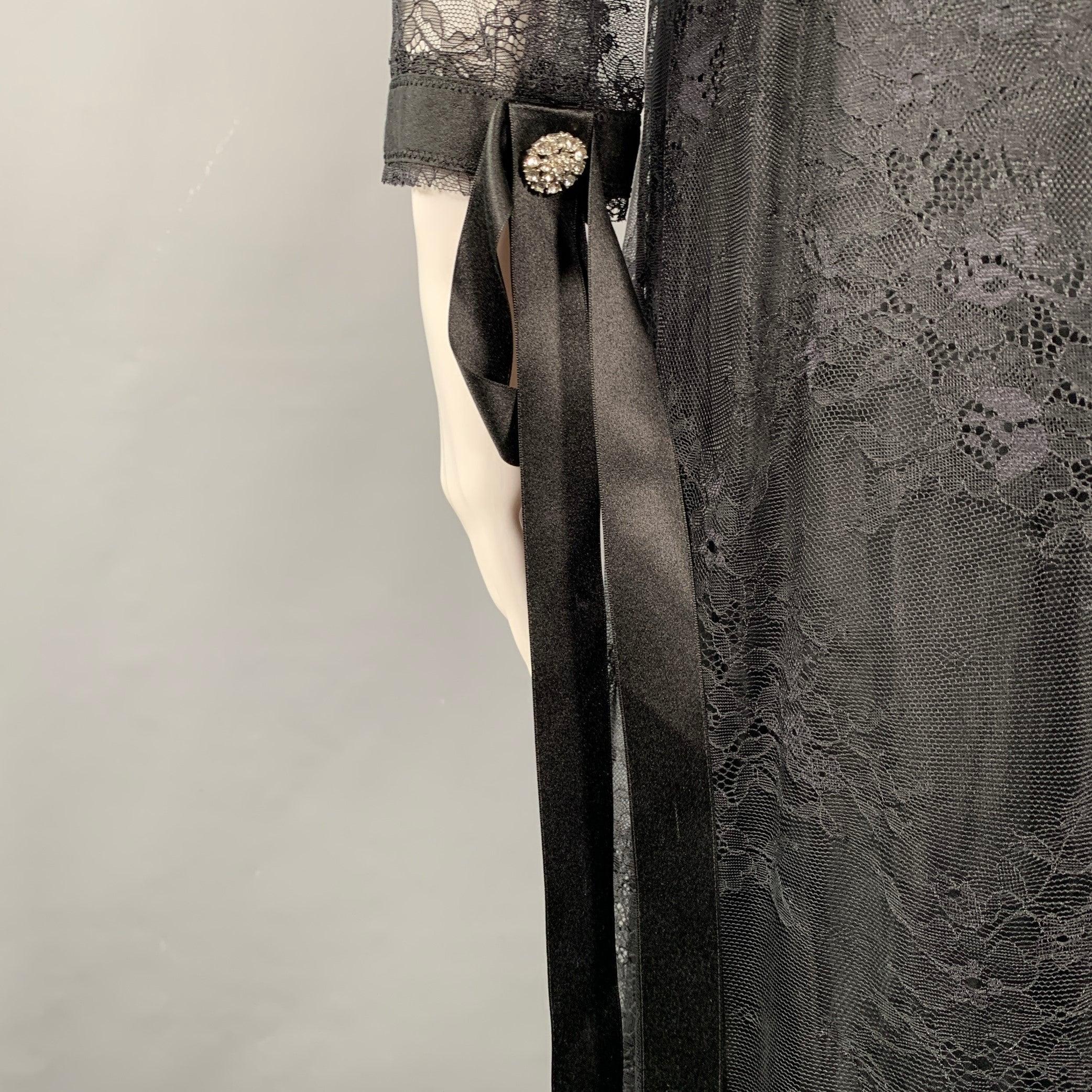 MARC JACOBS Talla 4 Vestido negro de encaje de nailon en forma de A 1