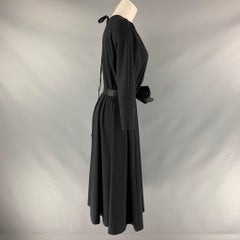 MARC JACOBS Size 4 Black Polyester Solid Belted Dress