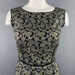 MARC JACOBS Size 4 Black Silver Nylon Blend Floral Sleeveless Dress