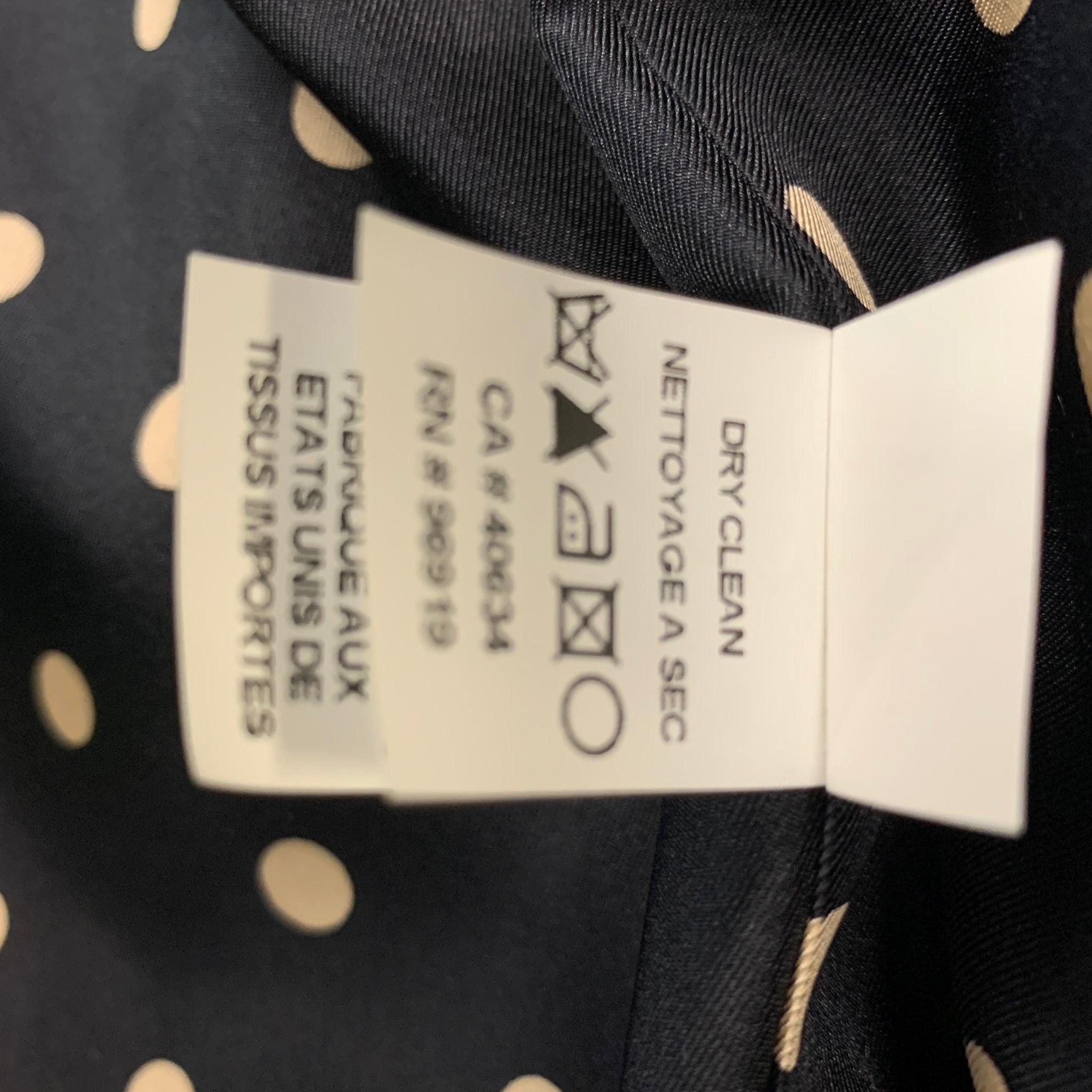 MARC JACOBS Size 4 Black White Silk Blend Polka Dot Belted Trench Coat For Sale 1