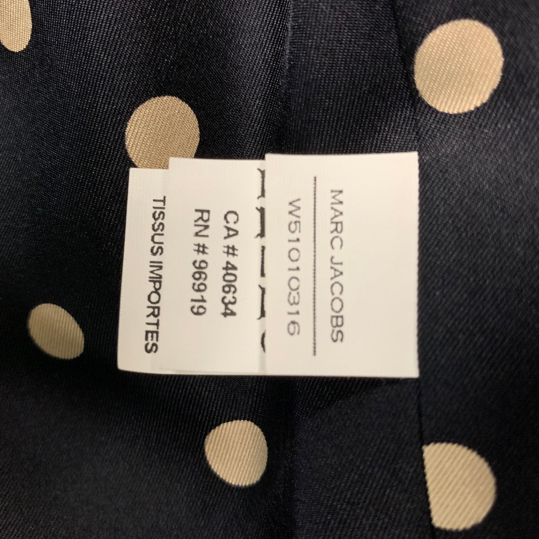 MARC JACOBS Size 4 Black White Silk Blend Polka Dot Belted Trench Coat For Sale 2