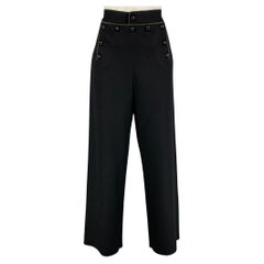 MARC JACOBS Size 4 Black Wool Sailor Dress Pants