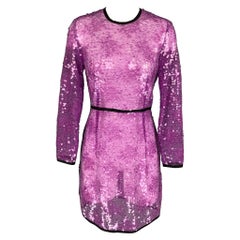 MARC JACOBS Size 4 Purple Black Sequined Shift Dress