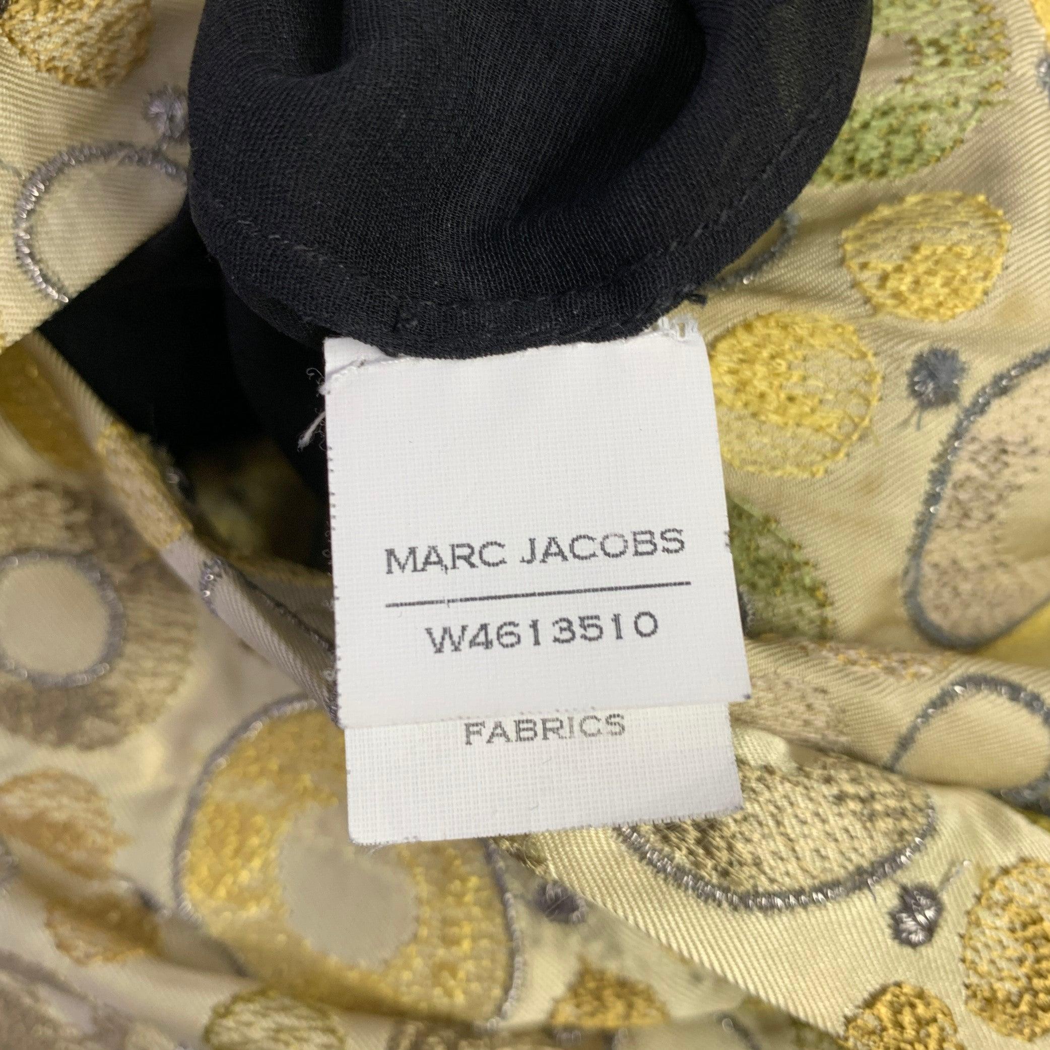 Vestido MARC JACOBS Talla 4 Amarillo Marrón Rayón Seda Bordado Cintura Elástica en venta 2