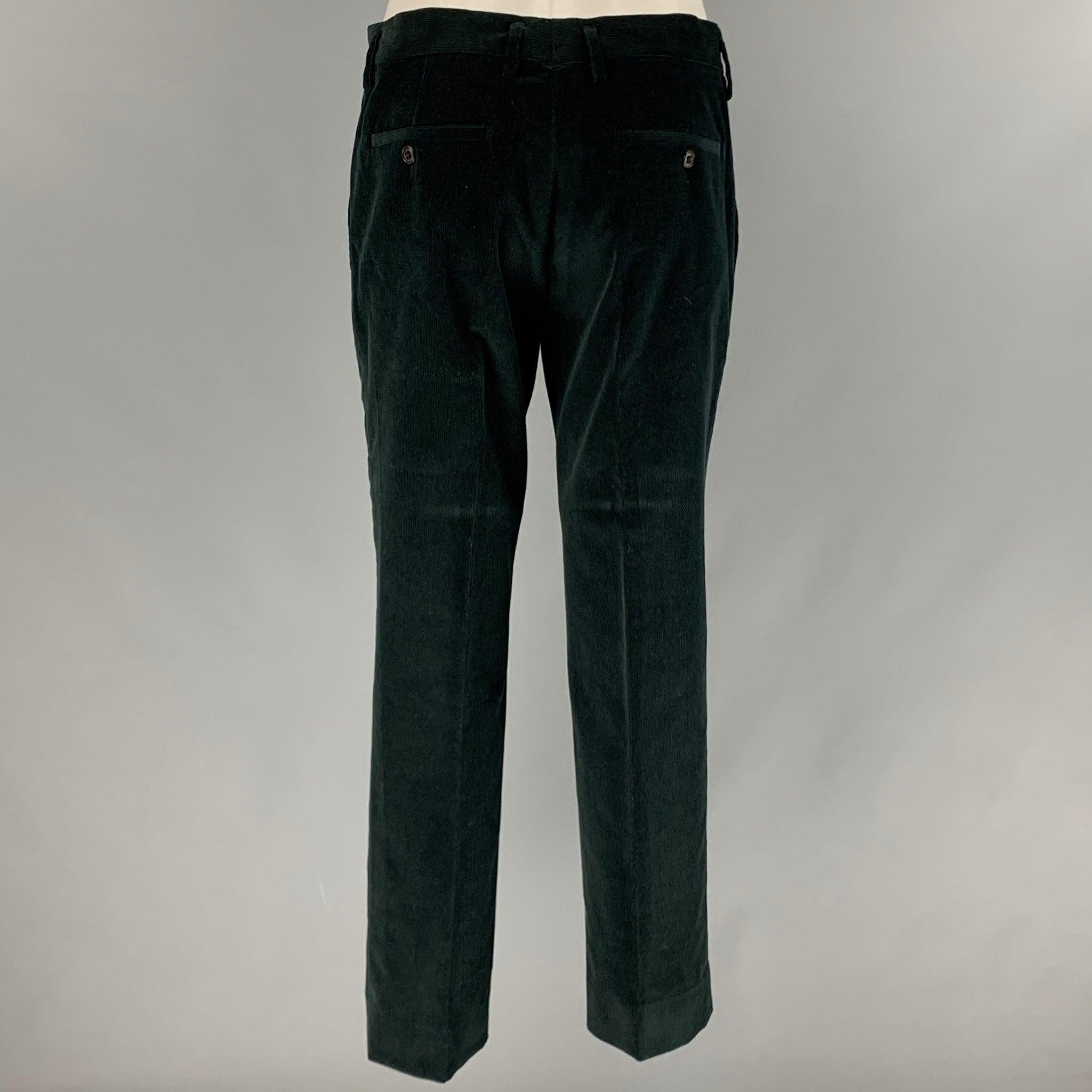 MARC JACOBS Size 40 Black Corduroy Cotton Notch Lapel Suit For Sale 1