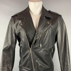 MARC JACOBS Size 40 Black Leather Biker Jacket