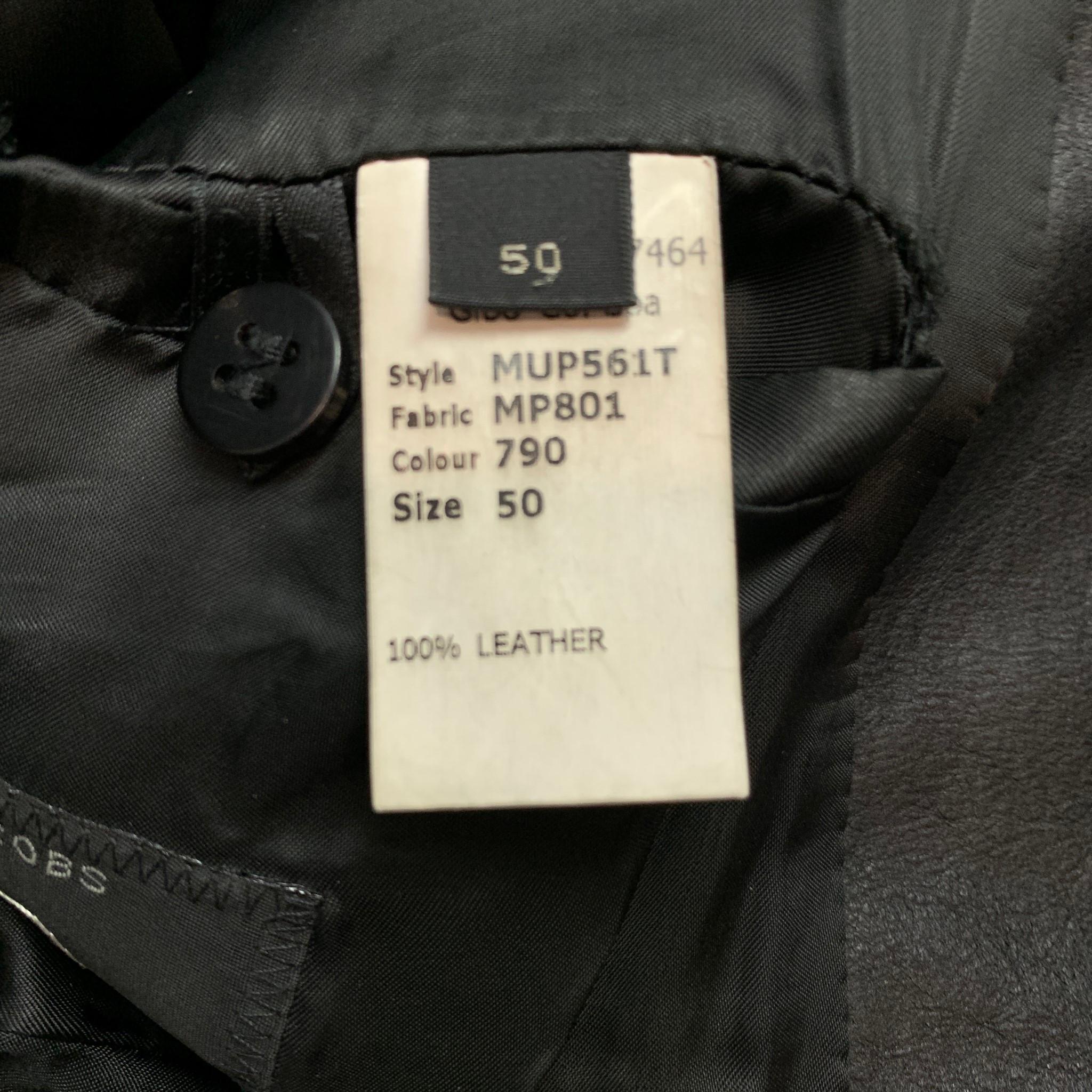 MARC JACOBS Size 40 Black Leather Biker Jacket In Good Condition In San Francisco, CA