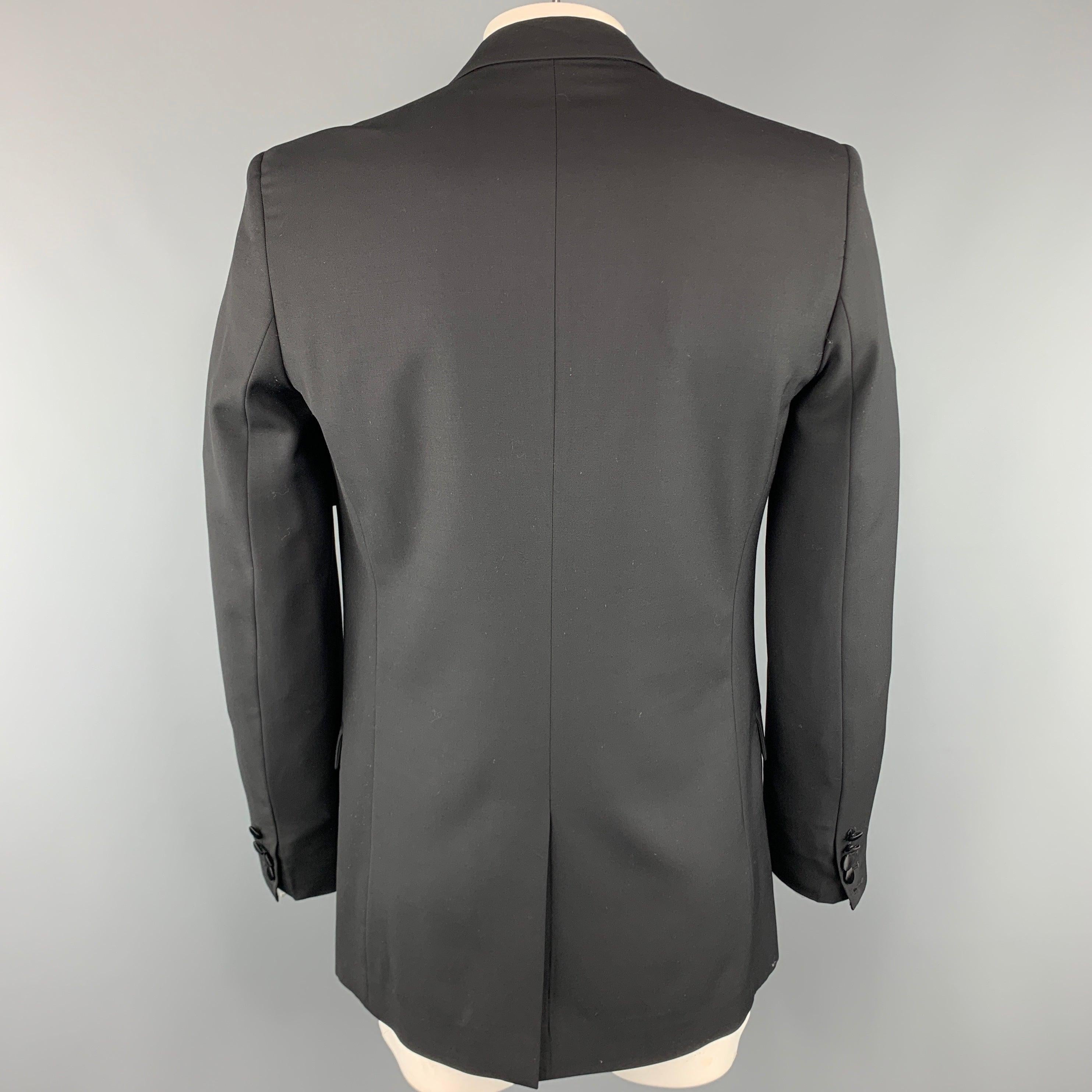 Men's MARC JACOBS Size 40 Black Wool Peak Lapel Sport Coat Tuxedo Jacket For Sale