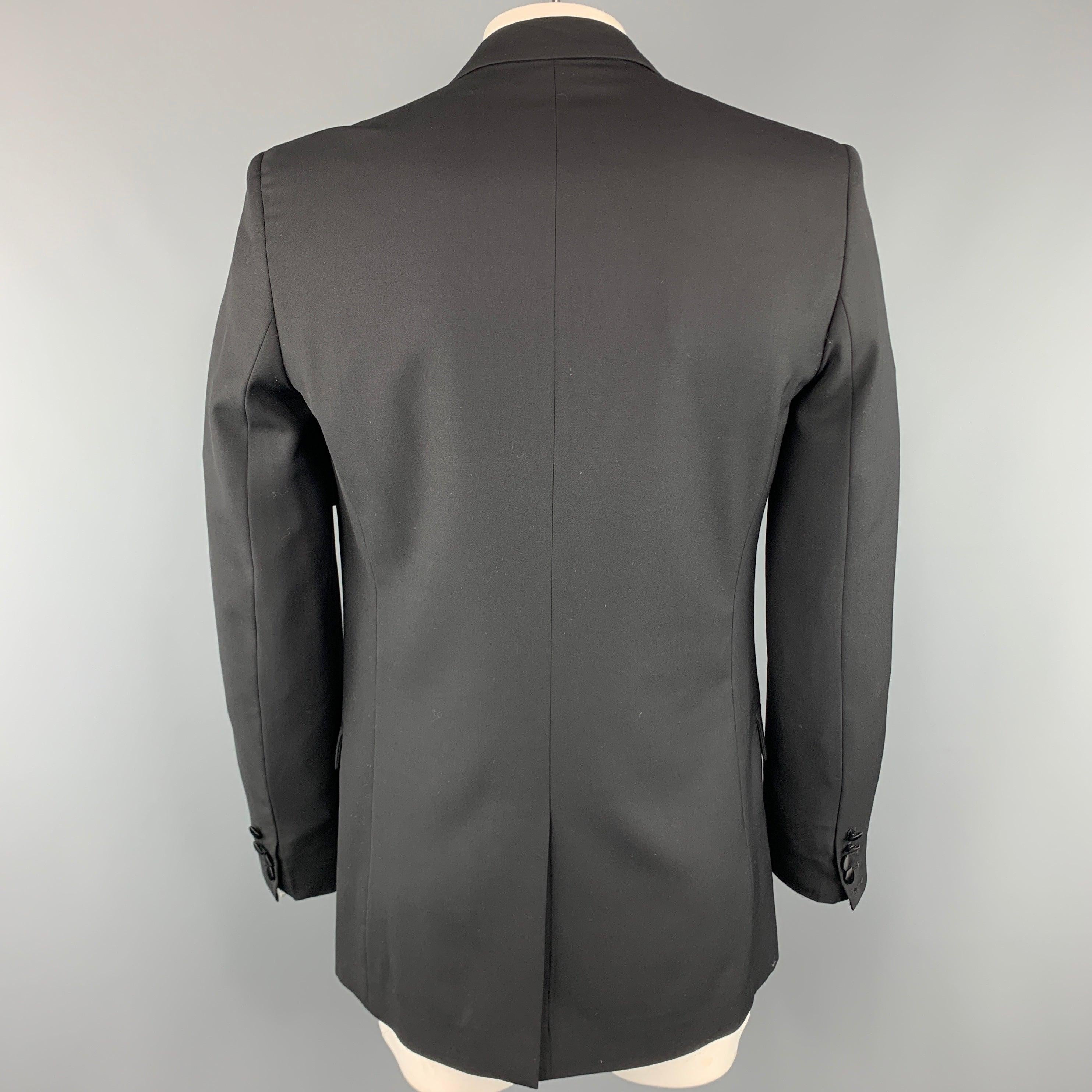 MARC JACOBS Taille 40 Manteau de sport Tuxedo à revers en laine noire Excellent état - En vente à San Francisco, CA