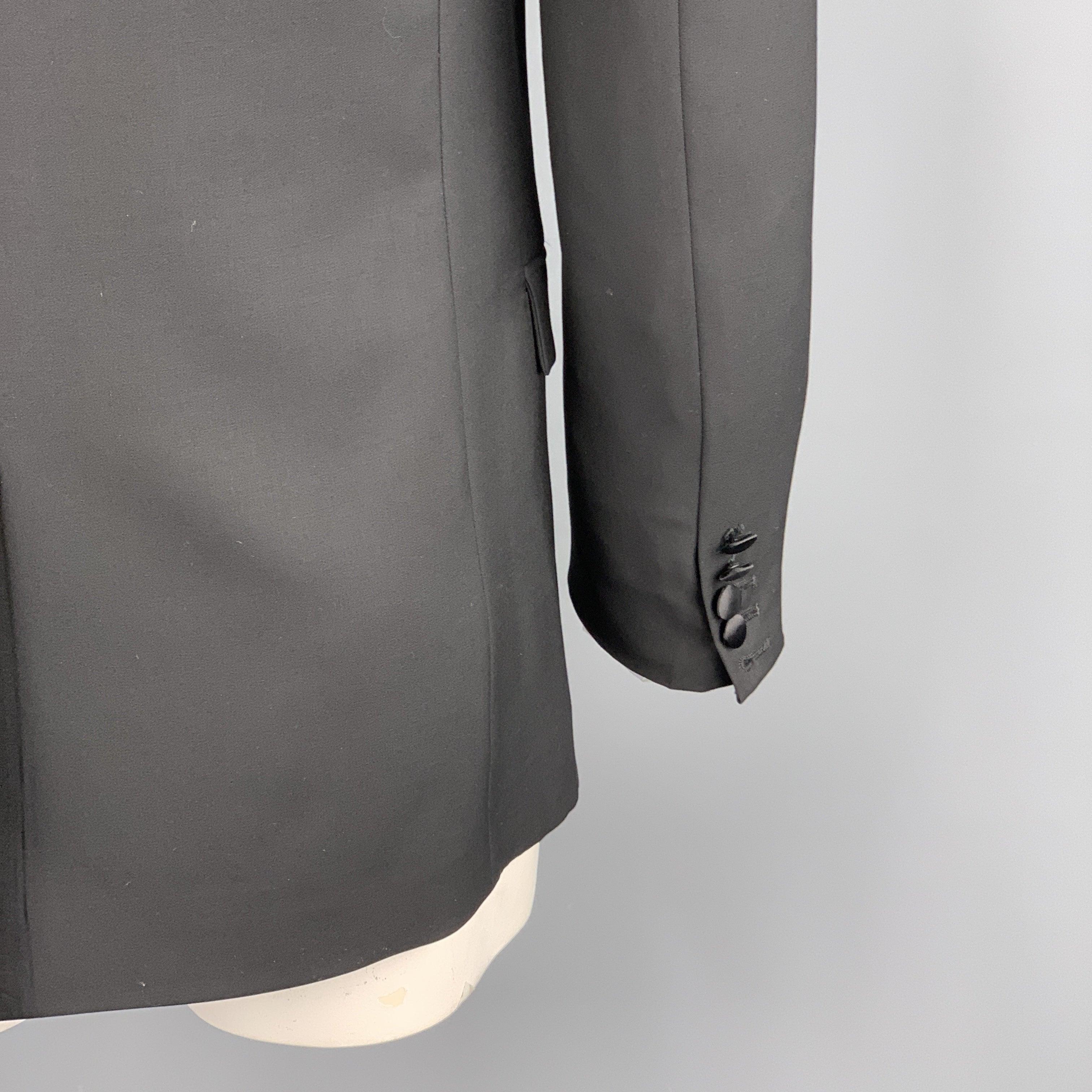 MARC JACOBS Size 40 Black Wool Peak Lapel Sport Coat Tuxedo Jacket For Sale 1