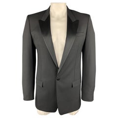 MARC JACOBS Taille 40 Manteau de sport Tuxedo à revers en laine noire