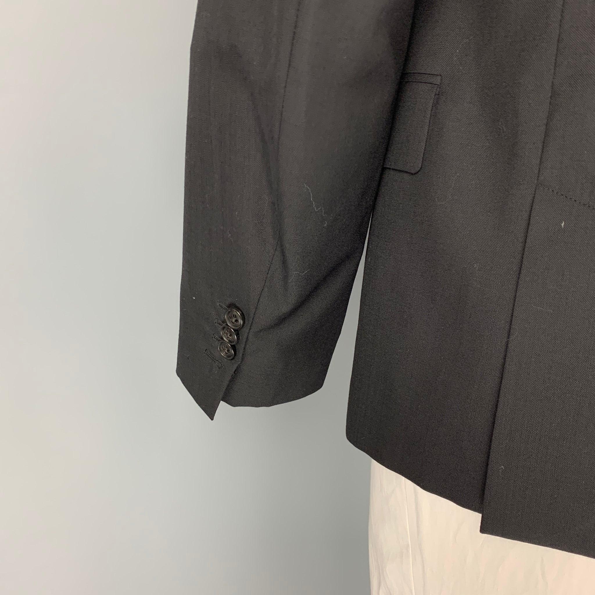 MARC JACOBS Size 44 Black Blue Wool Notch Lapel Sport Coat For Sale 1