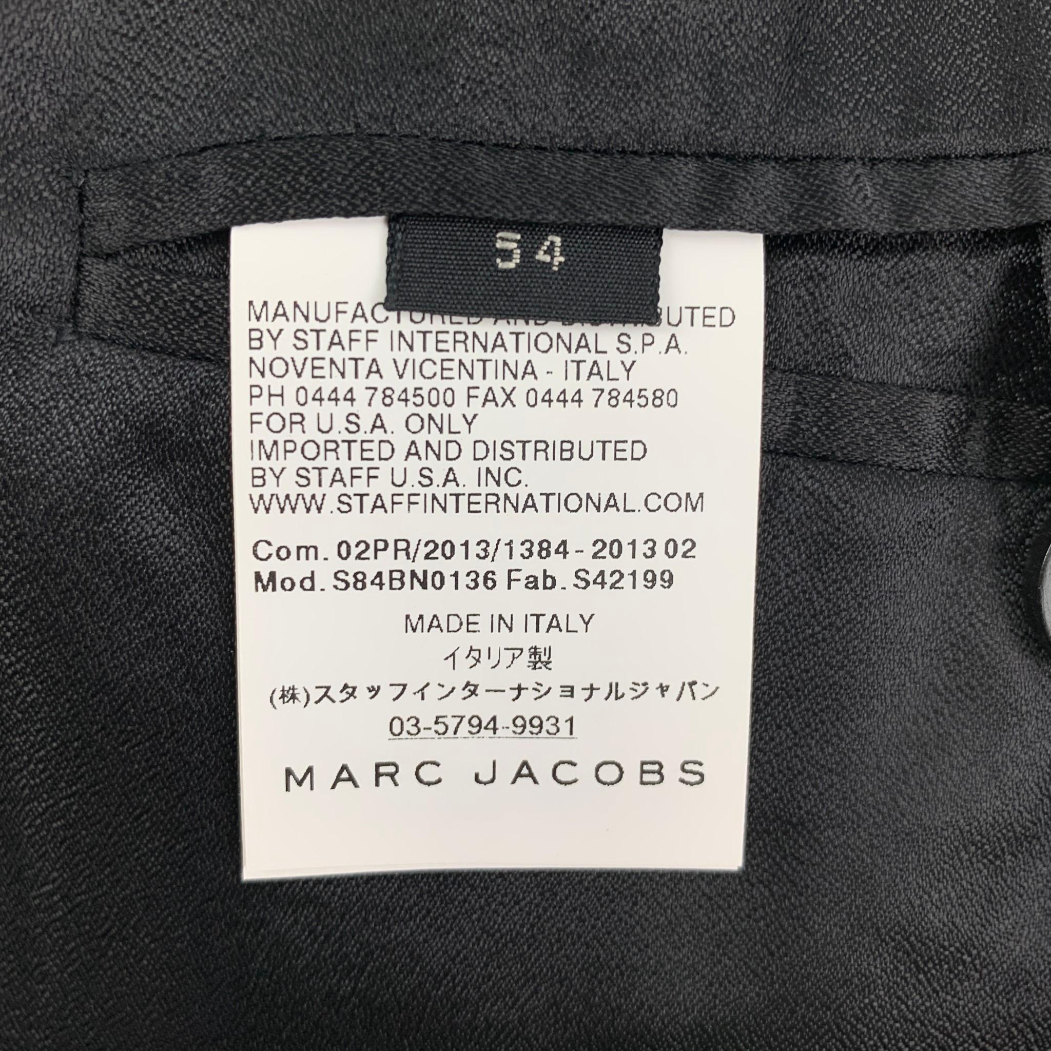Men's MARC JACOBS Size 44 Black Blue Wool Notch Lapel Sport Coat