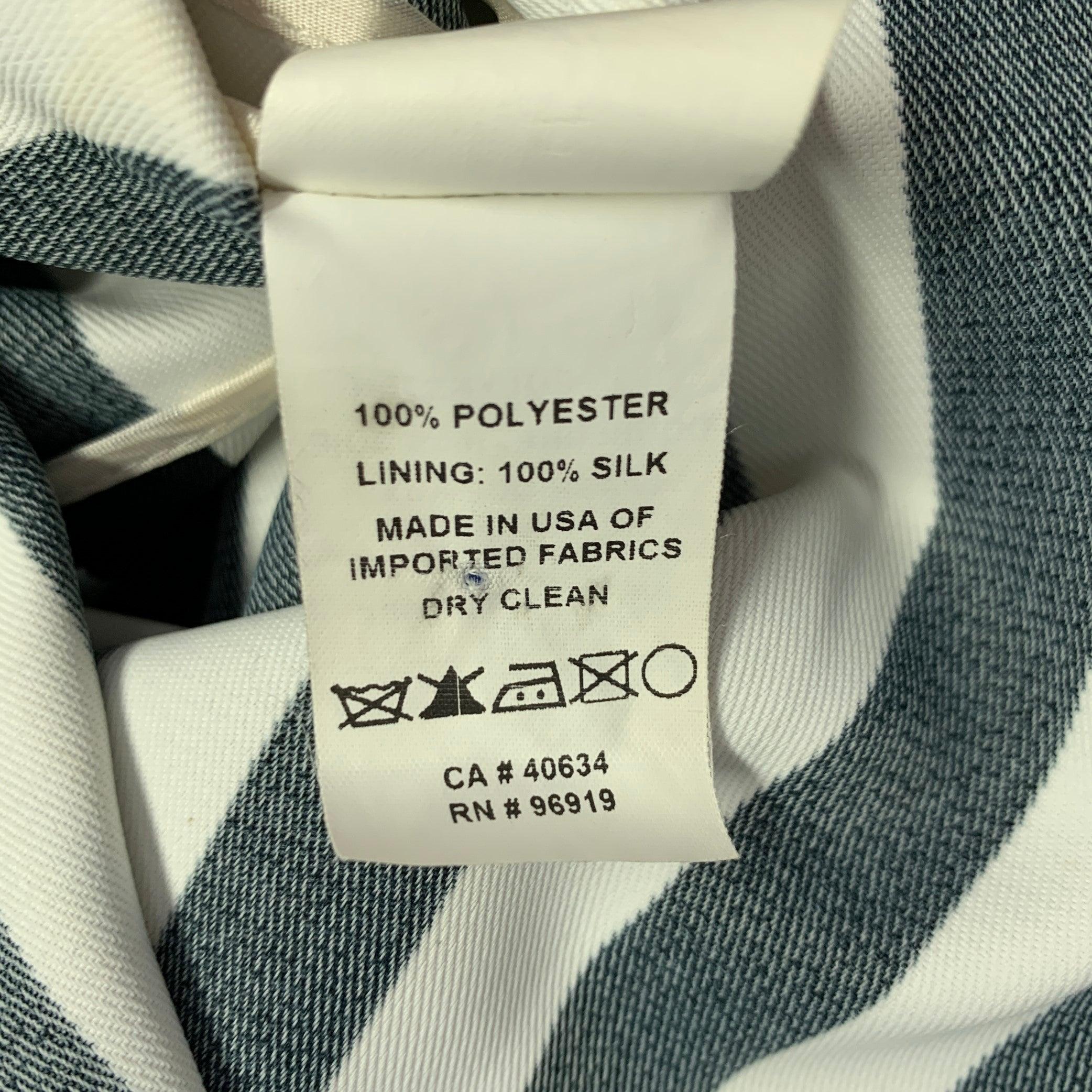 MARC JACOBS Size 6 Black White Polyester Stripe Pencil Skirt For Sale 1