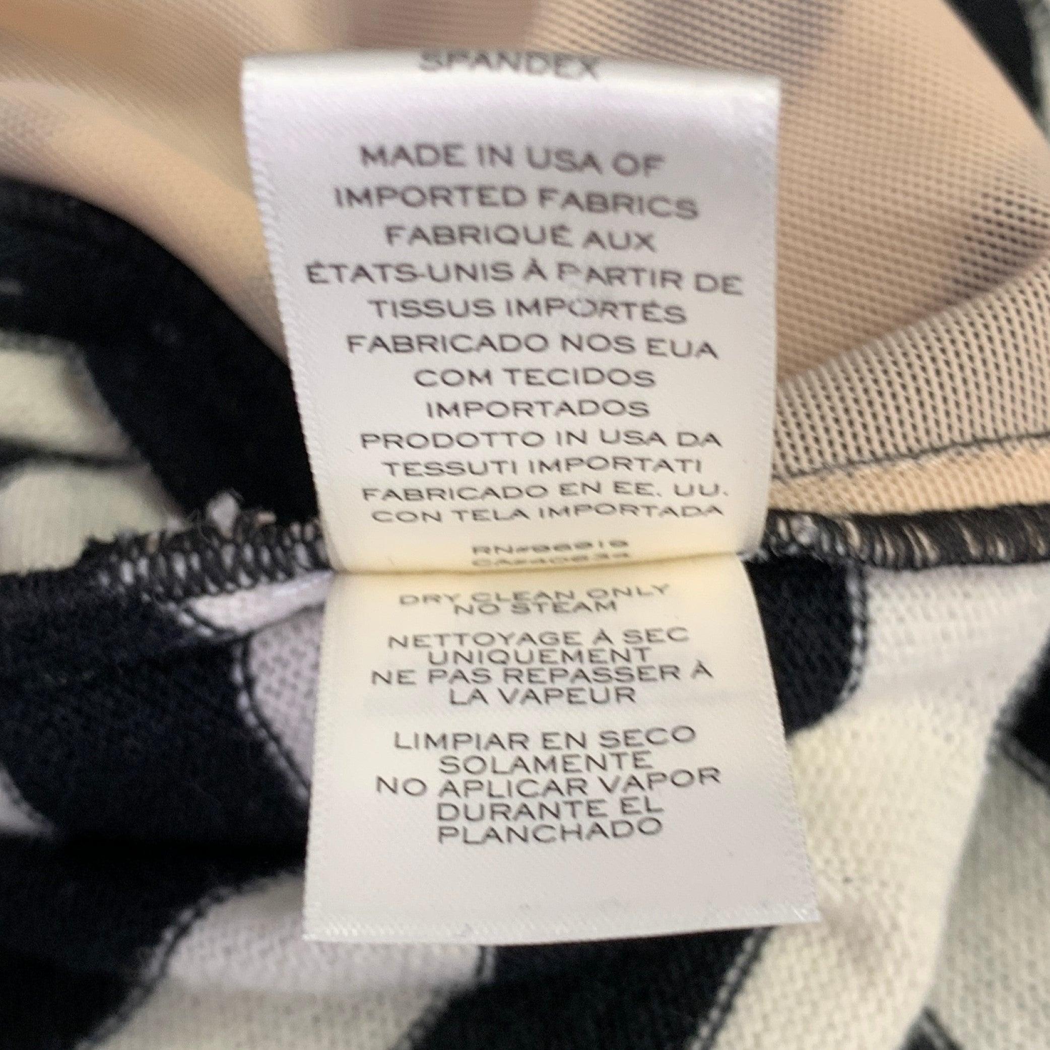 MARC JACOBS Size 6 Black White Wool Nylon Stripe Belted Dress For Sale 3
