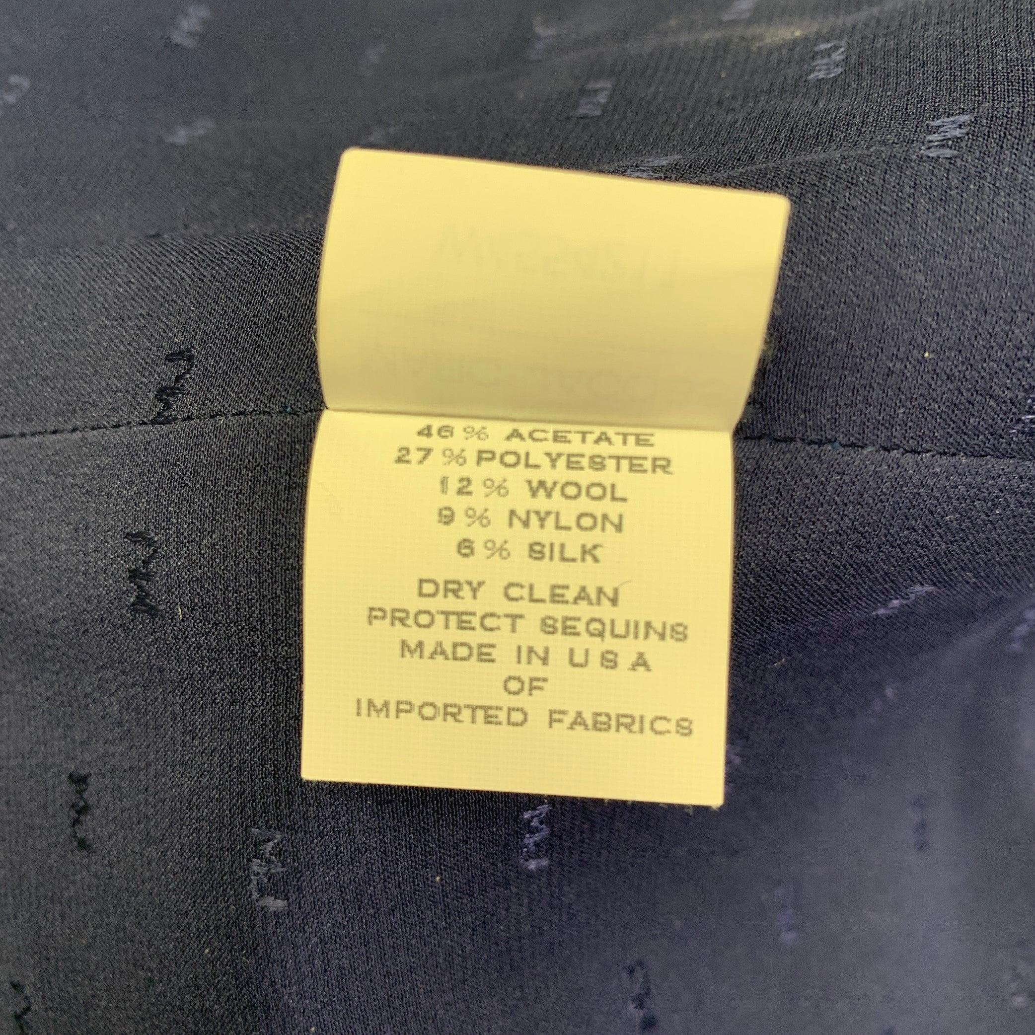 MARC JACOBS Size 6 Blue Silver Acetate Blend Floral Jacket For Sale 2